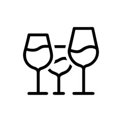 Wine glasses in minimalist style representing wineries concept  