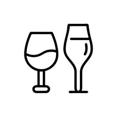 Wine glasses icon vector design representing wine tasting concept  