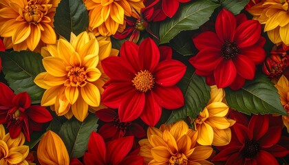 Fototapeta premium Autumn Flowers in Vibrant Hues.