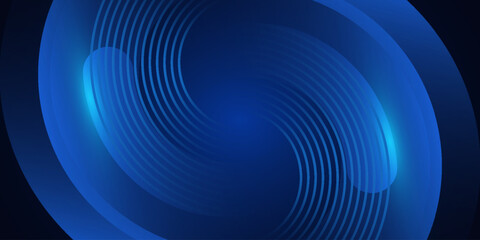Abstract blue banner background. Glowing geometric shapes graphic design. Round elements. Futuristic circle shapes. Suit for presentation, cover, brochure, website, flyer, business, poster, booklet