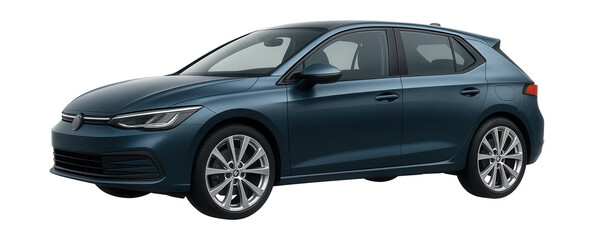 Hatchback featuring unique C-pillar design and oversized alloy wheels.