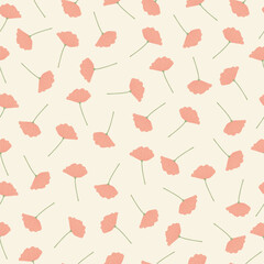 Seamless floral pattern with delicate pink flowers on a light background