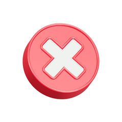 Fototapeta premium white cross 3d rendering design in a red button