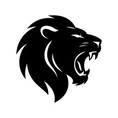 roaring lion head logo vector template