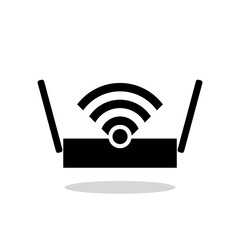 Naklejka na ściany i meble WiFi router icon in flat style with shadow