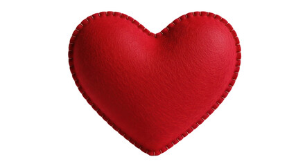 Fototapeta premium A red heart pillow on a white background.