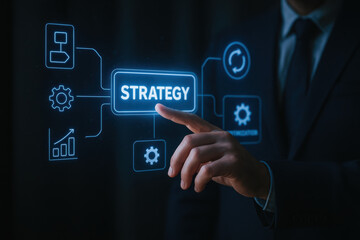 Strategy plan and success drive growth development and progress through optimized management