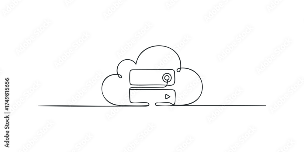 Wall mural cloud storage concept with programming elements