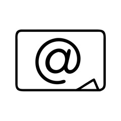 Email icon with at symbol on a minimalist design background  