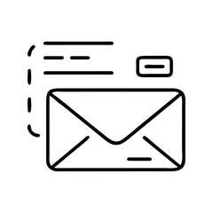 Outline of an air mail envelope with stripes and postal concept  