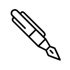 Fountain pen in minimalist design as an icon for postal mail  