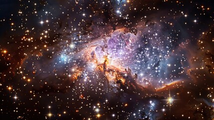 night sky galaxy with gradient nebula haze and sparkling dots