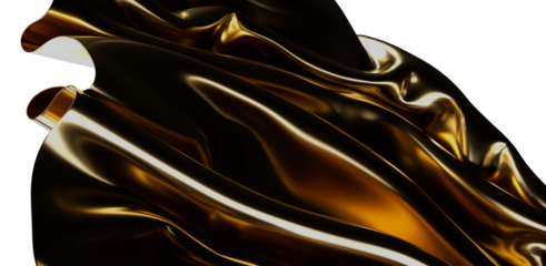 Beautiful golden silk fabric with waves. Luxury and elegance concept, perfect for backgrounds and designs. Ideal for fashion, textile, decor, an
