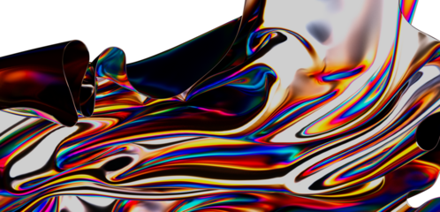 Modern abstract art background with iridescent colorful flowing liquid shapes. Vibrant colors reflect and blend into a mesmerizing artistic comp