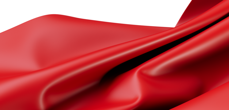 Stunning abstract image featuring flowing red fabric with smooth surface and elegant folds. Perfect for backgrounds and designs, showcasing a se
