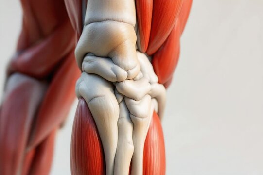 Human Knee Anatomy - Bones and Muscles Detailed View.