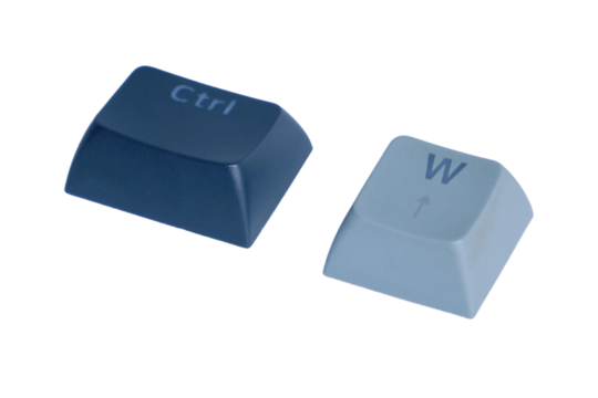 Detached Keyboard Keys: Ctrl And W Keycaps For Computer, Tech, Office, And Gaming