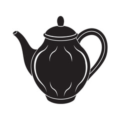 Handcrafted Clay Teapot Silhouette Illustration