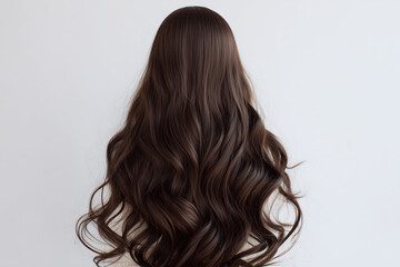 Naklejka premium long wavy blonde wig, elegant hairstyle, realistic hair strands, white background