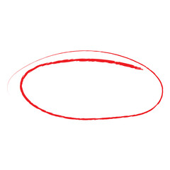 Red circle brush stroke marker highlighter