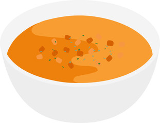 Bowl of Pumpkin Soup Illustration