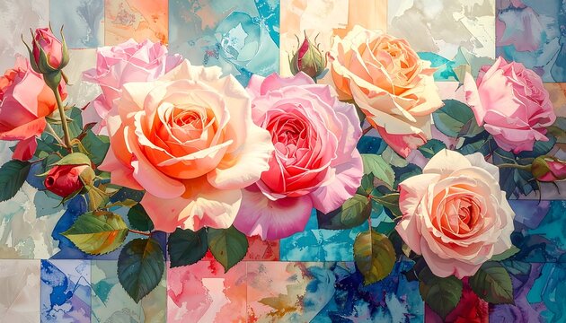 Beautiful Colorful Roses Bouquet.