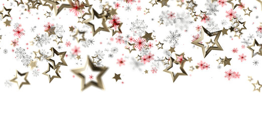 Abstract Christmas and Winter festive background with gold stars and snowflake design.  Perfect for holiday season design, greetings and celebra © vegefox.com