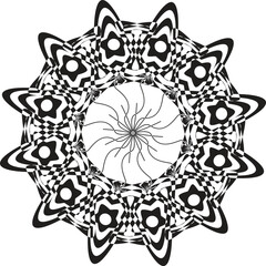 a black and white mandala