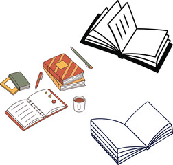 vector illustration of books