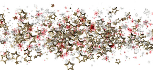 Abstract background design with golden stars and snowflakes, ideal for winter holidays, Christmas, and celebratory designs. Perfect for creating