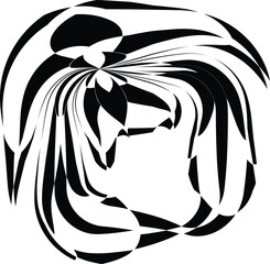  a black and white graphic design, which is a type of decal or sticker often used for vehicle customization. 