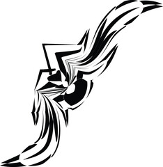  a black and white graphic design, which is a type of decal or sticker often used for vehicle customization. 