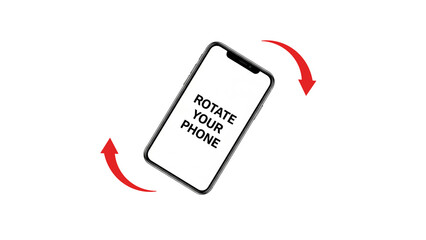 Rotate Your Phone Screen Landscape Mode Icon with Arrows Isolated Vector Illustration for Mobile App Design