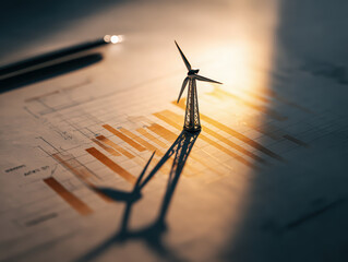 This business financial stock market chart shows investment wealth and currency banking growth with a pen and paper document diagram