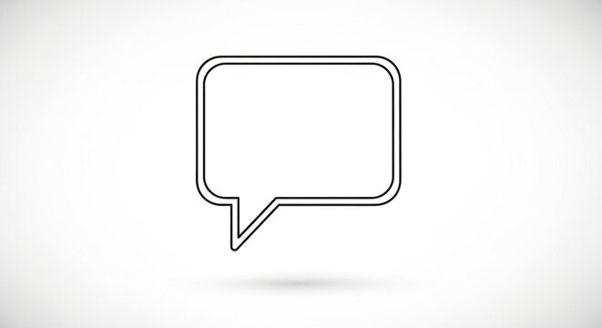 Outline speech bubble isolated on white background, a simple and clean design element for conversations, thoughts, and messages in digital interfaces