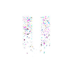 Colorful Glitter Letter U
