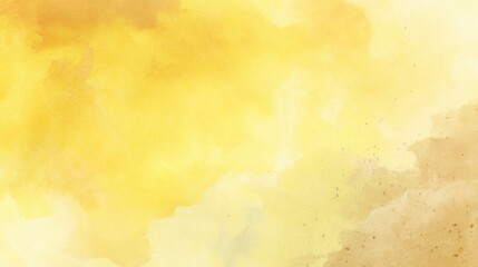 Obraz premium Soft yellow watercolor painting with gentle texture and organic flow on white paper, creating a light and elegant background.