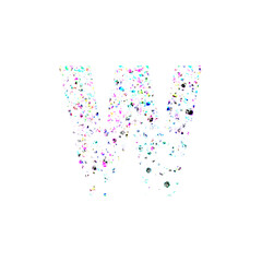 Colorful Glitter Letter W