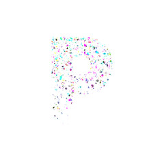 Colorful Glitter Letter P