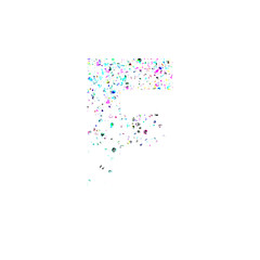 Colorful Glitter F Letter
