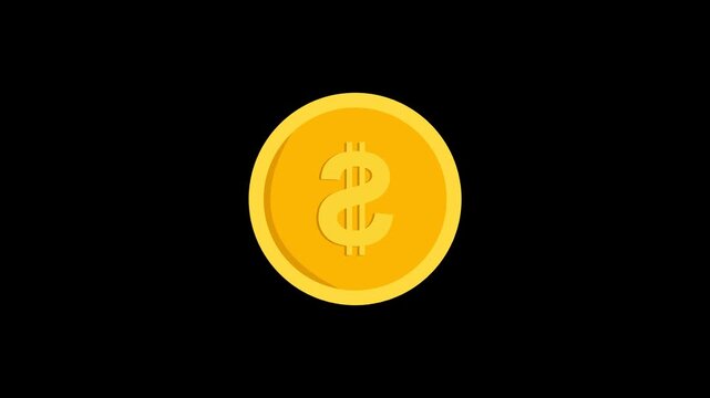 3D Animated Gold Coin | Dollar Symbol Currency Spin for Game Assets