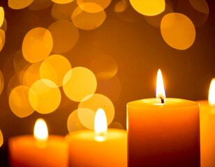Warm Candlelight Bokeh Overlay with Golden Orange Glow