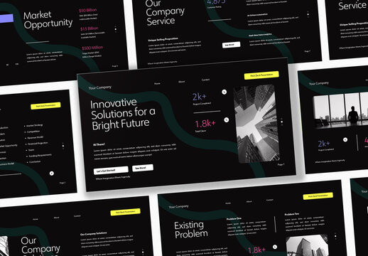 Black Purple Pink Bold Creative Company Pitch Deck Presentation