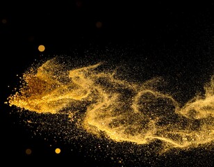 Golden Glitter Dust Overlay with Sparkling New Year Celebration Effect