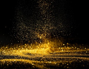 Golden Glitter Dust Overlay with Sparkling New Year Celebration Effect
