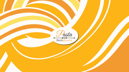 Abstract swirling orange and yellow waves pattern with circular emblem