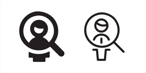 Two search icons with a person inside isolated on white background