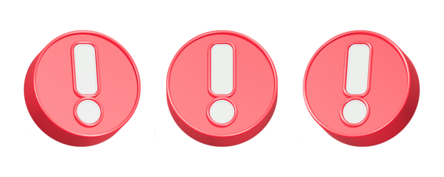 3d render of a exclamation mark illustration design