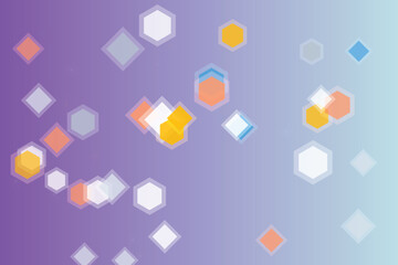 Abstract Geometric Pattern on Gradient Background with Floating Hexagons and Squares Modern Design for Wallpaper or Presentation with Subtle Sparkle Effects