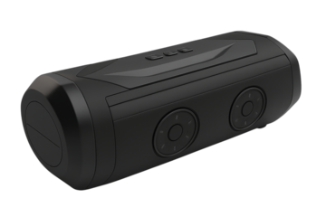 Illustration of black action camera for outdoor activities isolated on transparent background